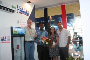 L to R: Dr. Mo Way, Dr. Miguel Ramiriz, Dr. Ricardo, Ana Vettorazzi and Ernesto Baron (Ana and Ernesto are with USA Rice Federation).